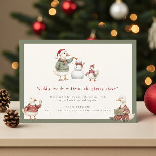 Cartes Pour Fêtes Annuelles Silly Goose Noël Bonhomme de Neige Aquarelle