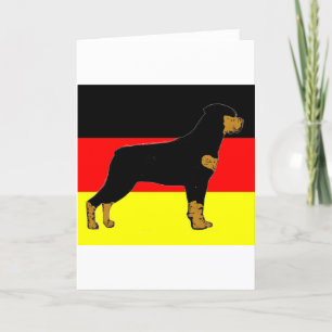 Cartes Pour Fêtes Annuelles silo rottweiler sur le drapeau noir et acajou