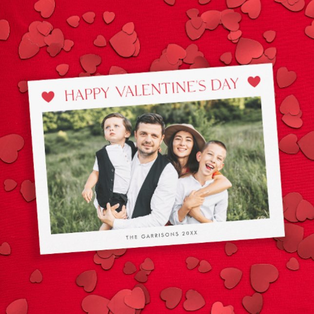 Cartes Pour Fêtes Annuelles Simple 2 Photo Saint Valentin (Simple 2 Photo Valentine's Day Card.)