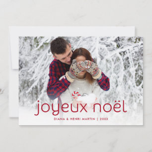 Cartes Pour Fêtes Annuelles Simple and Fun Red   Joyeux Noel Christmas Photo