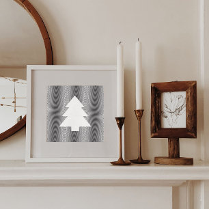 Cartes Pour Fêtes Annuelles Simple Arbre de Noël noir & blanc rayures Trippy