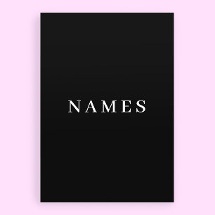 Cartes Pour Fêtes Annuelles Simple Black Custom Add Your Elegant