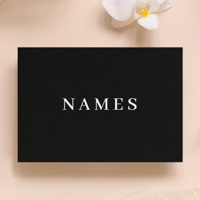 Cartes Pour Fêtes Annuelles Simple Black Custom Ajouter Votre Nom Élégant (Créateur téléchargé)