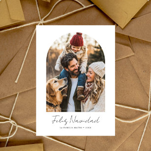 Cartes Pour Fêtes Annuelles Simple Blanc Feliz Navidad Arch Photo Noël