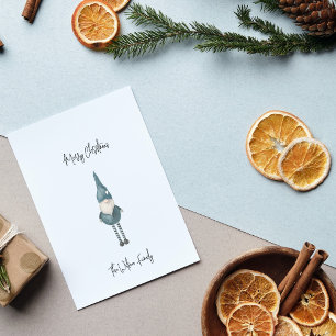 Cartes Pour Fêtes Annuelles Simple bleu scandinave Gnome Joyeux Noël