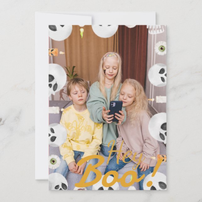 Cartes Pour Fêtes Annuelles Simple Boo Joyeux Halloween famille & amis Photo (Devant)