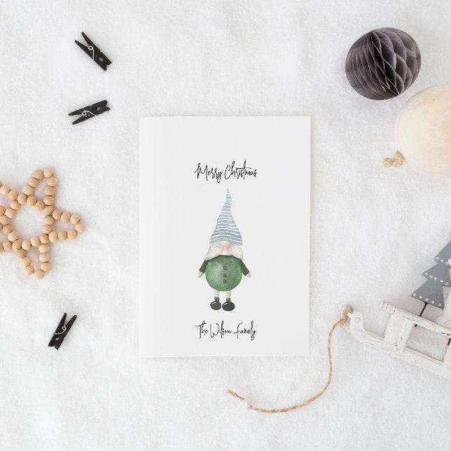 Cartes Pour Fêtes Annuelles Simple cadeau vert scandinave Joyeux Noël (Créateur téléchargé)