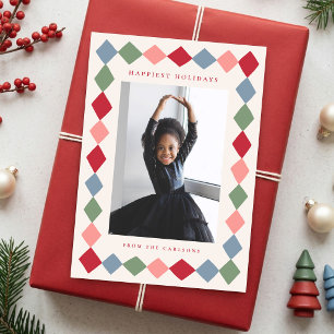 Cartes Pour Fêtes Annuelles Simple cadre de diamant dessiné à la main pour 2 p