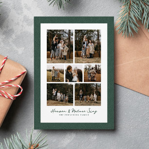 Cartes Pour Fêtes Annuelles Simple cadre en tweed sept photo Noël religieux