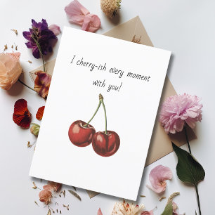Cartes Pour Fêtes Annuelles Simple Cerises petit ami mari Valentine's Day