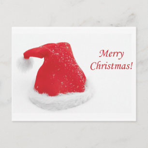Cartes Pour Fêtes Annuelles Simple Chapeau de Père Noël Rouge Élégant Décor Jo