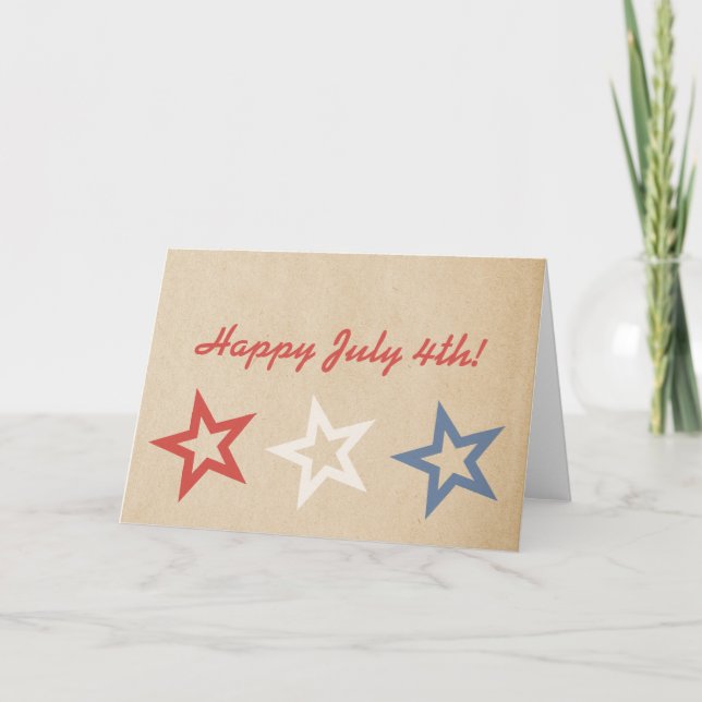 Cartes Pour Fêtes Annuelles Simple Chic Stars Juillet 4 (Devant)
