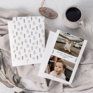 Cartes Pour Fêtes Annuelles Simple Christmas Minimaliste 2 Photo Holiday Card