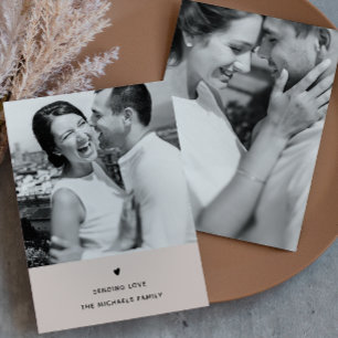 Cartes Pour Fêtes Annuelles Simple coeur naturel Taupe Valentine Salutation