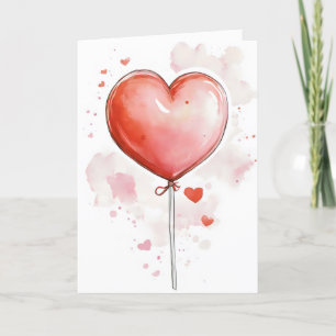 Cartes Pour Fêtes Annuelles Simple coeur rouge mignon amour