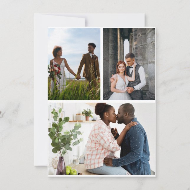 Cartes Pour Fêtes Annuelles Simple collage de 3 photos (Devant)