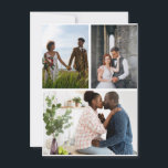 Cartes Pour Fêtes Annuelles Simple collage de 3 photos<br><div class="desc">Personnalisez votre photographie. Vous pouvez créer ce produit personnalisé pour des occasions spéciales comme les mariages,  les anniversaires,  Noël,  les vacances,  les hommages,  la remise de diplôme,  les anniversaires de mariage et plus encore. Il peut également être offert en cadeau à votre meilleur ami,  ami proche,  famille et parent</div>