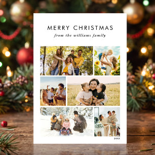 Cartes Pour Fêtes Annuelles Simple Collage de Photos de Famille de Noël Modern