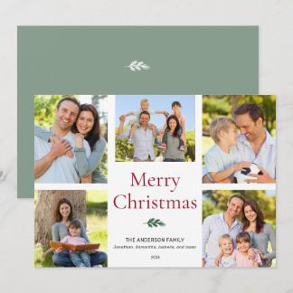 Cartes Pour Fêtes Annuelles Simple Collage De Photos Élégant Joyeux Noël