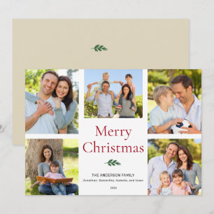 Cartes Pour Fêtes Annuelles Simple Collage De Photos Élégant Joyeux Noël