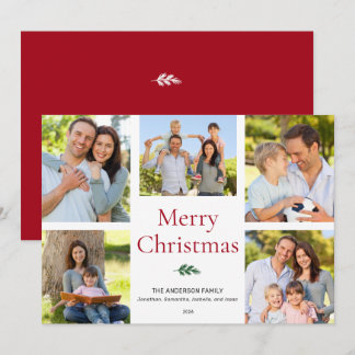 Cartes Pour Fêtes Annuelles Simple Collage De Photos Élégant Joyeux Noël