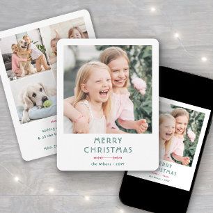 Cartes Pour Fêtes Annuelles Simple Collage Photo de Noël avec Typographie Vint