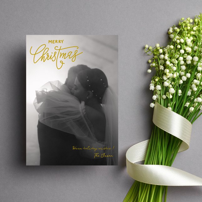 Cartes Pour Fêtes Annuelles Simple Couple Photo Joyeux Noël (Créateur téléchargé)