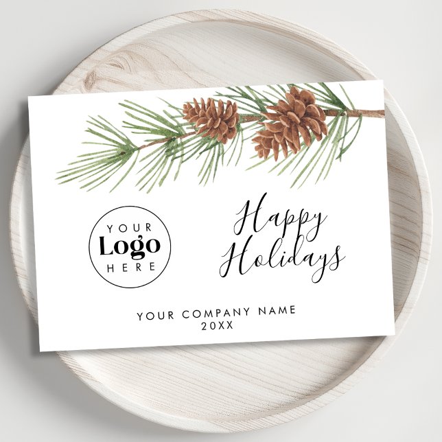 Cartes Pour Fêtes Annuelles Simple Custom Logo Holiday Business Thank You Card (Créateur téléchargé)
