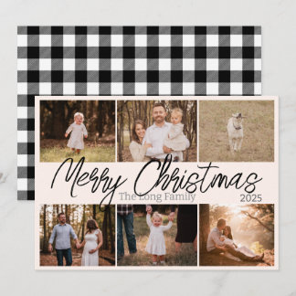 Cartes Pour Fêtes Annuelles Simple Days Black Photo Family Christmas Card
