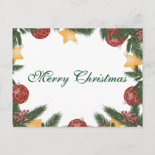 Cartes Pour Fêtes Annuelles Simple décor de Noël élégant avec feuille verte
