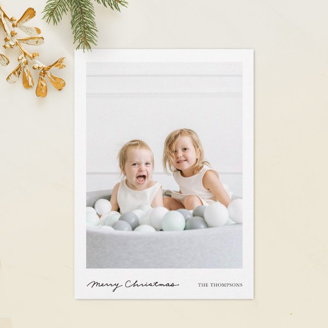 Cartes Pour Fêtes Annuelles Simple écriture moderne Joyeux Noël photo (Créateur téléchargé)