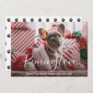 Cartes Pour Fêtes Annuelles Simple élégance mignonne photo chien Noël