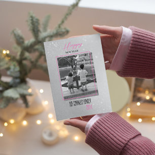 Cartes Pour Fêtes Annuelles Simple Élégance Photo de l'année nouvelle 