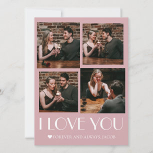 Cartes Pour Fêtes Annuelles Simple Élégant Amour photo de couple de la Saint-V