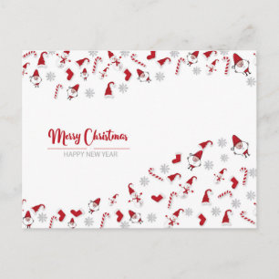 Cartes Pour Fêtes Annuelles Simple Élégant Décor Pailleté Chapeau de Père Noël
