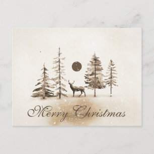Cartes Pour Fêtes Annuelles Simple Élégant Décor Rouge Neige Joyeux Noël