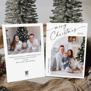 Cartes Pour Fêtes Annuelles Simple élégant élégant 2 PHOTO Noël Salutation