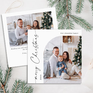 Cartes Pour Fêtes Annuelles Simple élégant élégant 2 PHOTO Noël Salutation