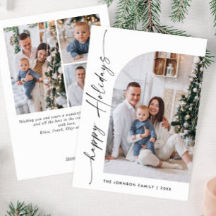 Cartes Pour Fêtes Annuelles Simple élégant élégant 4 PHOTO Noël Salutation