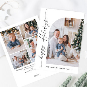 Cartes Pour Fêtes Annuelles Simple élégant élégant 5 PHOTO Noël Salutation