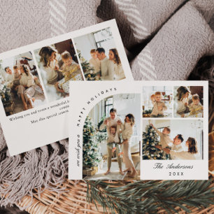 Cartes Pour Fêtes Annuelles Simple élégant élégant 7 PHOTO Noël Salutation