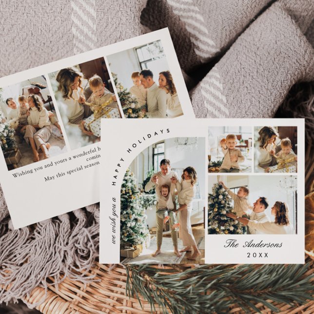 Cartes Pour Fêtes Annuelles Simple élégant élégant 7 PHOTO Noël Salutation (Créateur téléchargé)