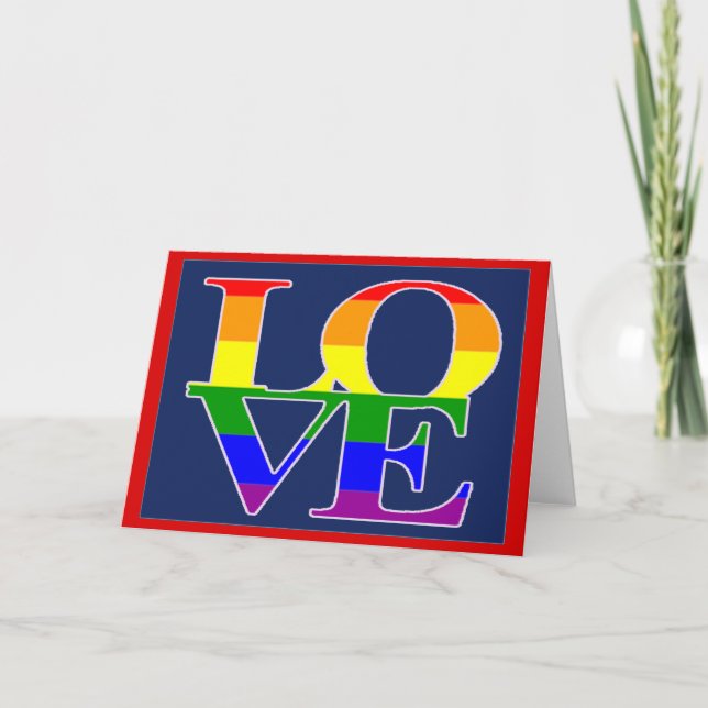Cartes Pour Fêtes Annuelles Simple Elegant et Beautiful Gay Pride Valentines (Devant)