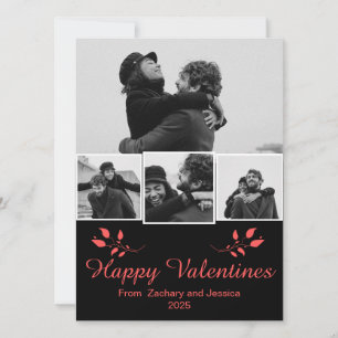 Cartes Pour Fêtes Annuelles Simple Elegant Floral valentine's day photo couple