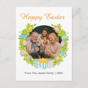 Cartes Pour Fêtes Annuelles Simple Élégant Joyeuses Pâques famille une photo