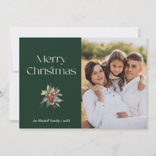 Cartes Pour Fêtes Annuelles Simple Elégant Joyeux Noël Floral PHOTO