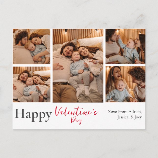 Cartes Pour Fêtes Annuelles Simple Elegant Love valentine's day couple 5 photo (Devant)