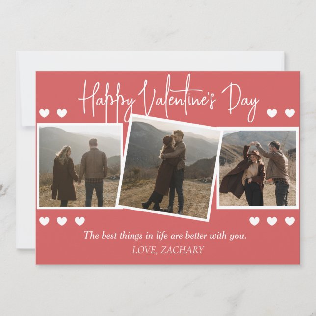 Cartes Pour Fêtes Annuelles Simple Elegant Love valentine's day couple photo (Devant)