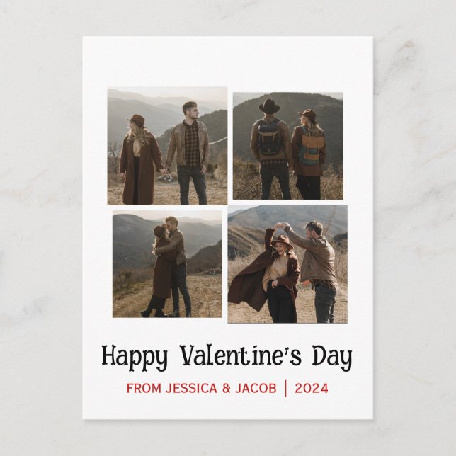 Cartes Pour Fêtes Annuelles Simple Elegant Love valentine's day couple photo (Devant)