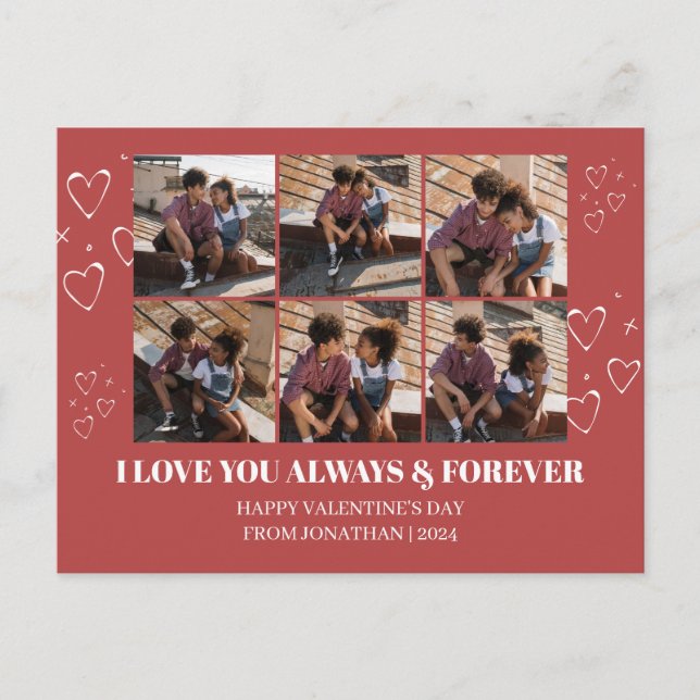 Cartes Pour Fêtes Annuelles Simple Elegant Love valentine's day couple photo (Devant)